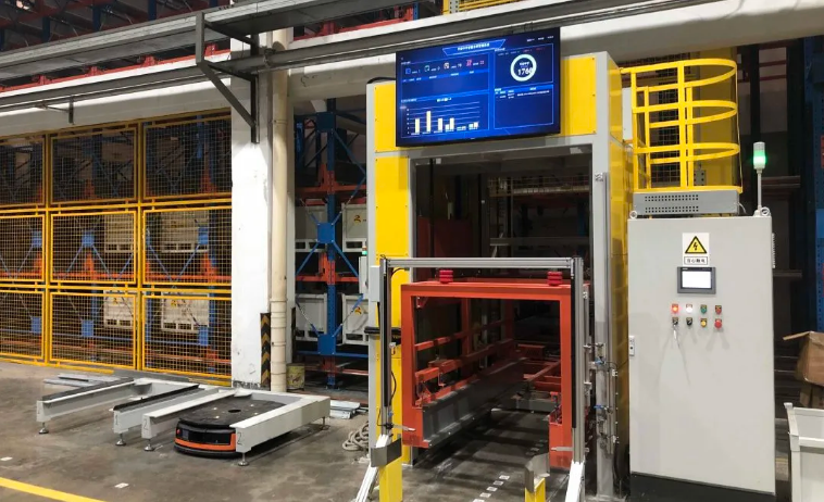 A warehouse with a four way radio shuttle